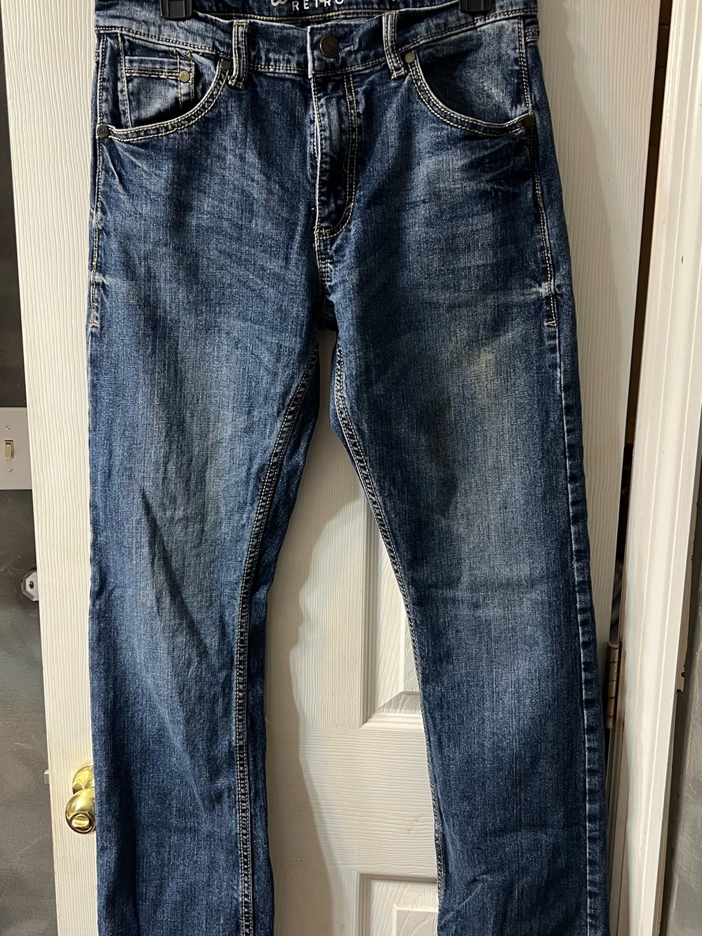 Men’s 30x34 Wrangler Retro Slim Bootcut Blue Jeans, Western